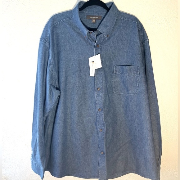 croft & barrow Other - Croft & Barrows Denim button down long sleeve Men’s shirt size XXL NWT